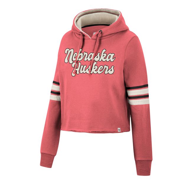 Sweat à capuche court rétro Colosseum Scarlet Nebraska Huskers pour femme