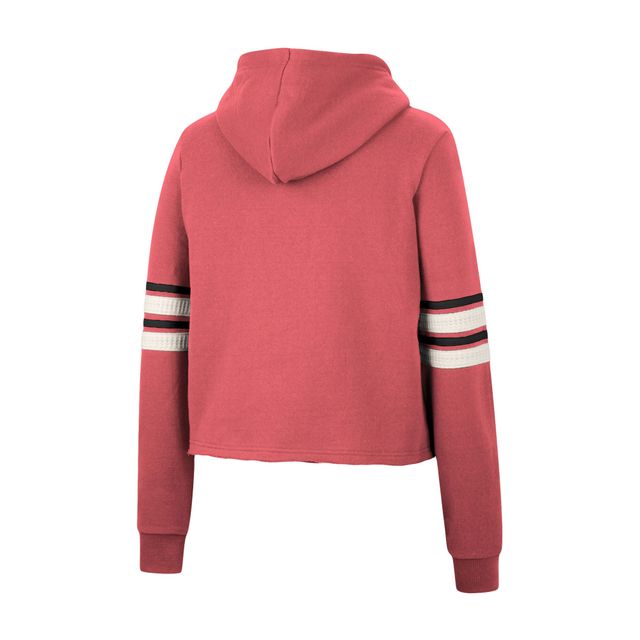 Sweat à capuche court rétro Colosseum Scarlet Nebraska Huskers pour femme