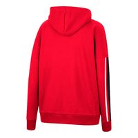 Women's Colosseum Scarlet Nebraska Huskers Serena Oversized Sleeve Striping V-Neck Pullover Hoodie