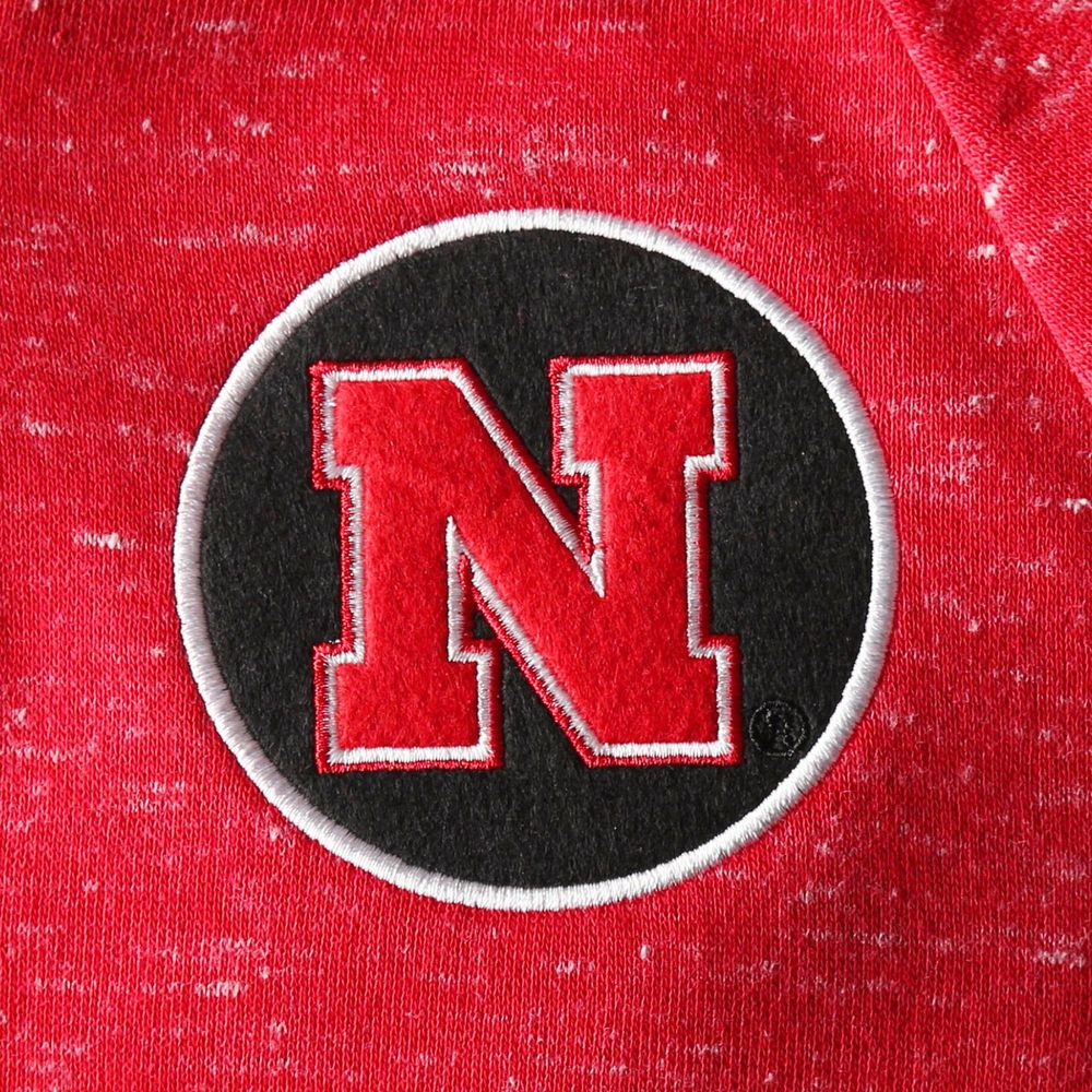 Women's Colosseum Scarlet Nebraska Huskers The Devil Speckle Lace-Placket Raglan Pullover Hoodie