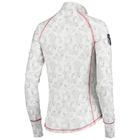 Colosseum White Nebraska Huskers OHT Military Appreciation Officer Arctic Camo Fitted Lightweight 1/4-Zip Jacket