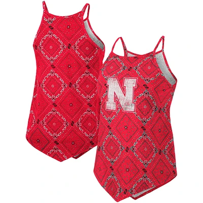 Women's Colosseum x Wrangler Scarlet Nebraska Huskers Bandana Tank Top