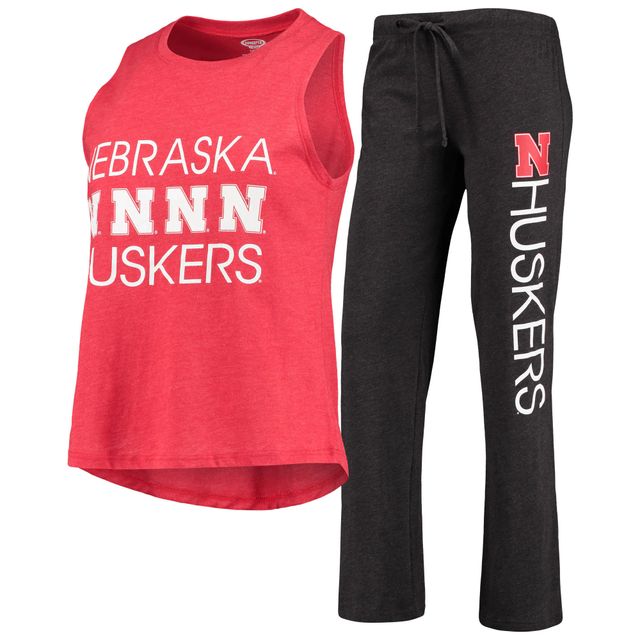 Concepts Sport Scarlet/Black Nebraska Huskers Team Débardeur et pantalon Ensemble de nuit