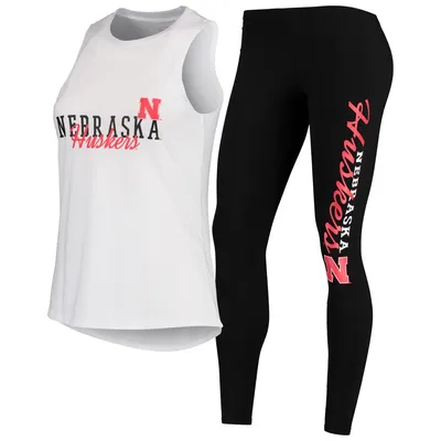 Nebraska Huskers Concepts Sport Women's Tank Top and Leggings Sleep Set - White/Black