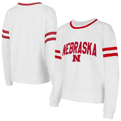 T-shirt à manches longues en molleton français Borough Nebraska Huskers de Concepts Sport pour femme