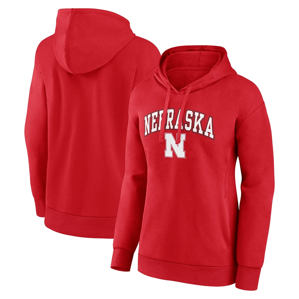 Women's Fanatics Scarlet Nebraska Huskers Campus Pullover Hoodie