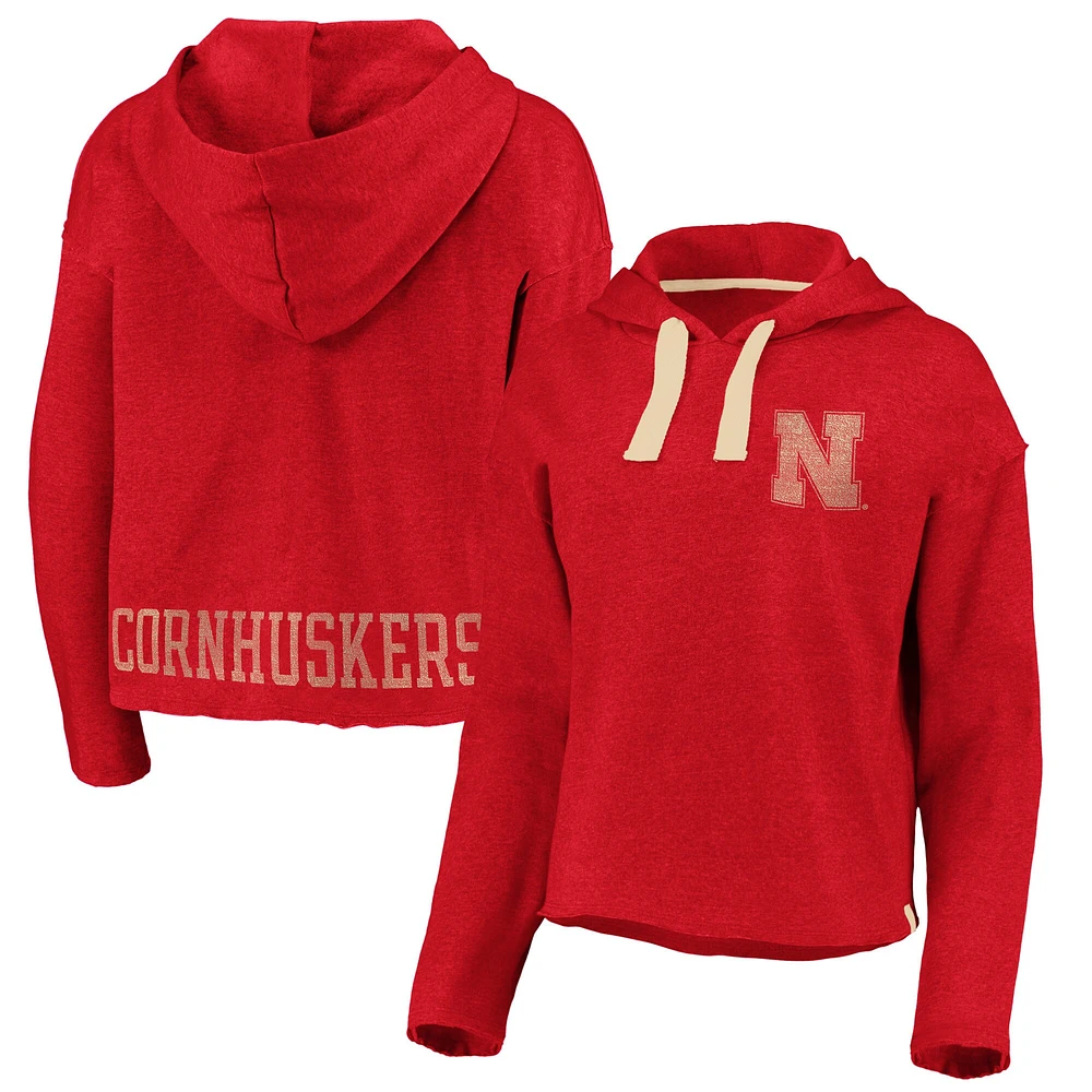 Sweat à capuche court Fanatics Scarlet Nebraska Huskers True Classics pour femmes