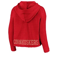 Sweat à capuche court Fanatics Scarlet Nebraska Huskers True Classics pour femmes