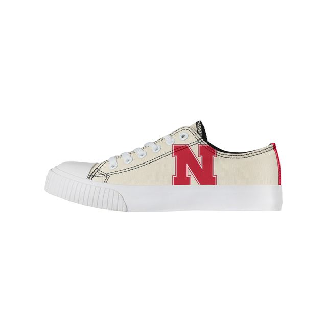 Chaussures en toile basses FOCO Nebraska Huskers pour femmes, crème