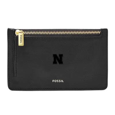 Nebraska Huskers Fossil Women's Logan Leather Card Case