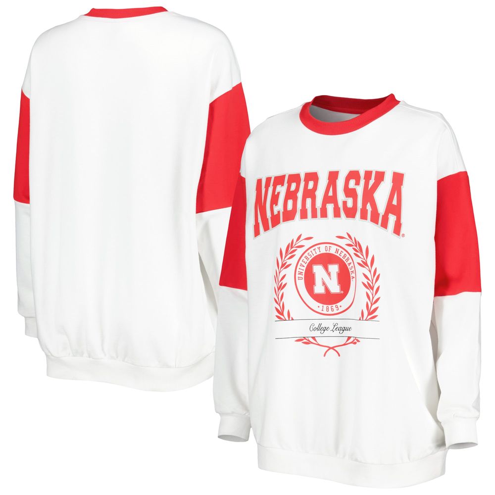 Women's Gameday Couture White Nebraska Huskers It's A Vibe Dolman Pullover  Sweatshirt