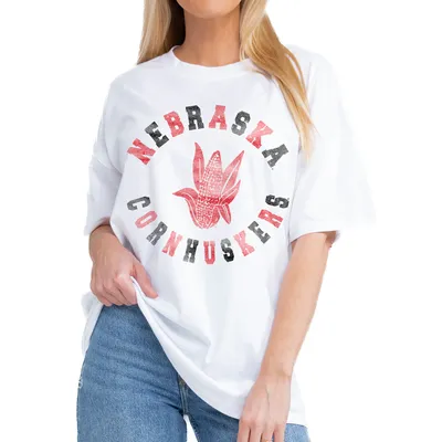 Nebraska Huskers Gameday Couture Women's This Time Around Oversized T-Shirt - White