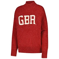 Women's Gameday Social  Scarlet Nebraska Huskers Oversized Varsity Sweater