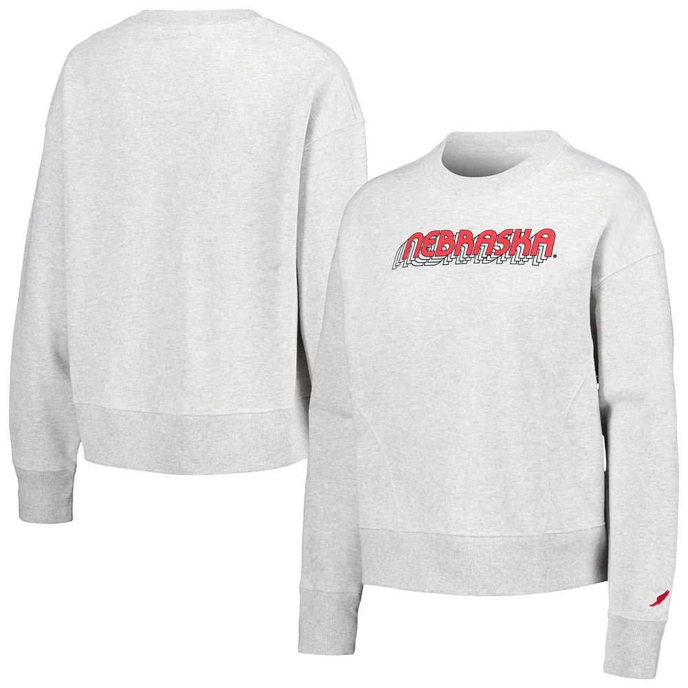 League Collegiate Wear Ash Nebraska Huskers Boxy Pull-over pour femme