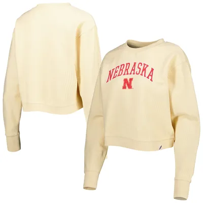 Nebraska Huskers League Collegiate Wear Women's Classic Campus Corded Timber Sweatshirt - Cream