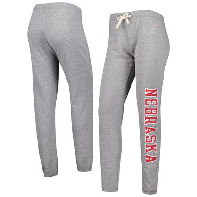 Women's League Collegiate Wear Heather Gray Nebraska Huskers Victory Springs Tri-Blend Jogger Pants