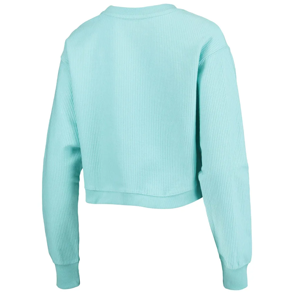 Women's League Collegiate Wear Light Blue Nebraska Huskers Corded Timber Crop Pullover Sweatshirt