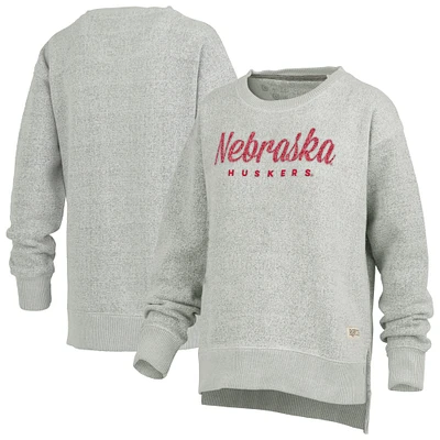 Sweat-shirt à enfiler Torrington gris chiné Pressbox pour femme des Nebraska Huskers