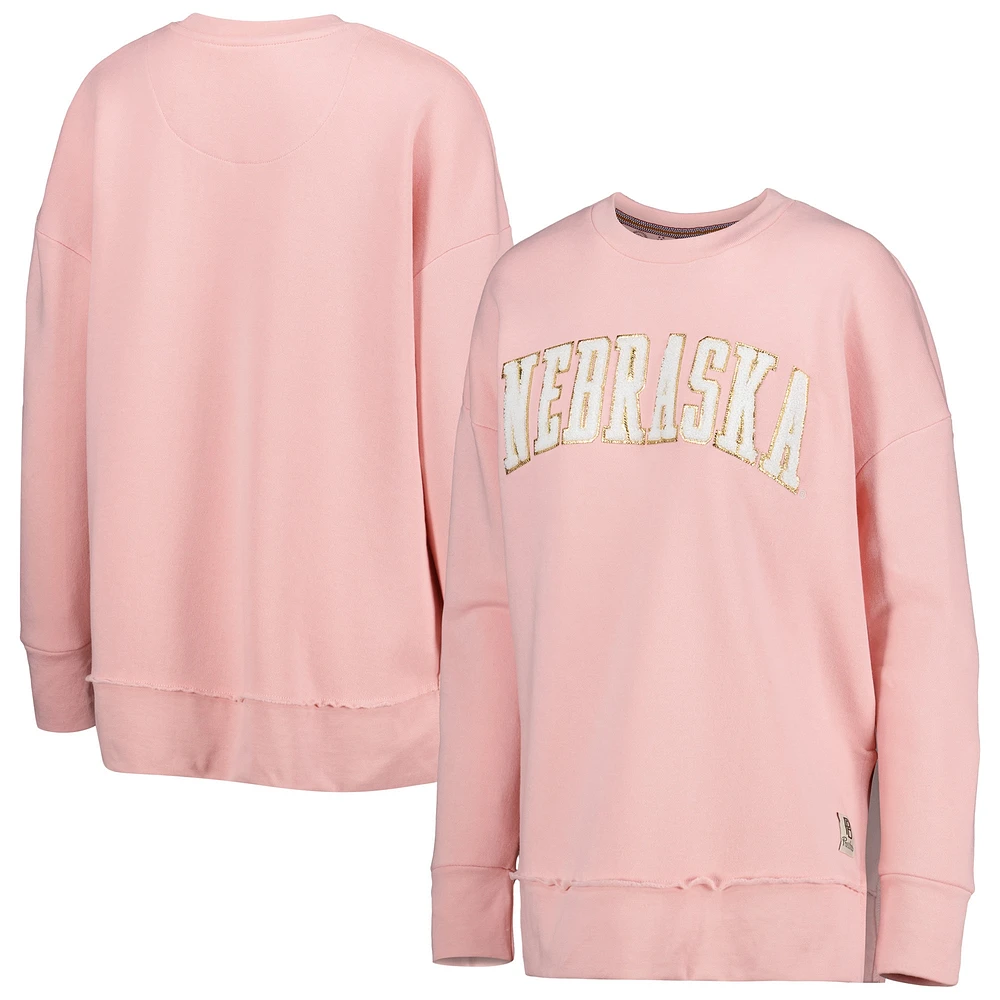 Sweat-shirt en molleton rose Pressbox Huskers du Nebraska La Jolla pour femme