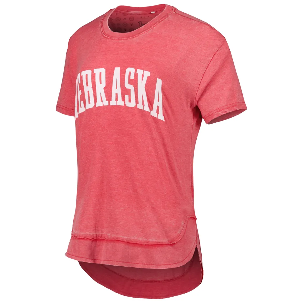 Women's Pressbox Scarlet Nebraska Huskers Arch Poncho T-Shirt