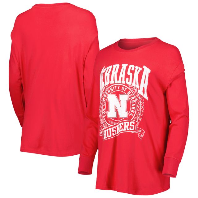 T-shirt à manches longues Pressbox Scarlet Nebraska Huskers Big Country Laurels pour femme