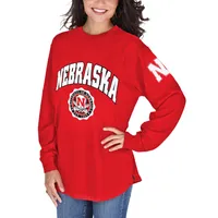 Pressbox Scarlet Nebraska Huskers Edith T-shirt à manches longues pour femme