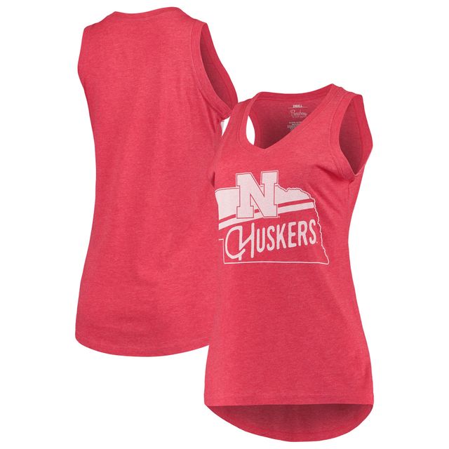 Débardeur à encolure en V pour femme Pressbox Scarlet Nebraska Huskers Ferris Melange