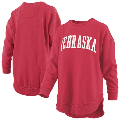 Sweat-shirt à manches longues en polaire vintage Pressbox Scarlet Nebraska Huskers Melange pour femme