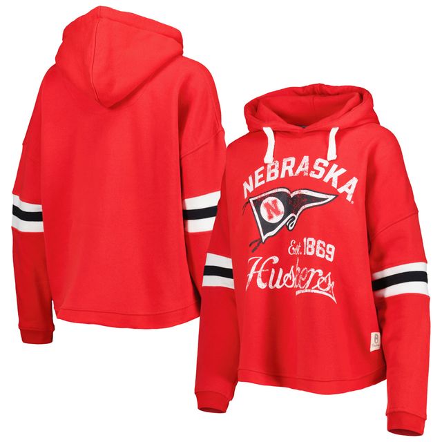 Sweat à capuche Pressbox Scarlet Nebraska Huskers Super Pennant pour femme