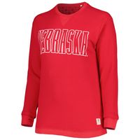 Women's Pressbox Scarlet Nebraska Huskers Surf Plus Southlawn Waffle-Knit Thermal Tri-Blend Long Sleeve T-Shirt