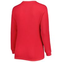 Women's Pressbox Scarlet Nebraska Huskers Surf Plus Southlawn Waffle-Knit Thermal Tri-Blend Long Sleeve T-Shirt