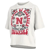 T-shirt surdimensionné blanc Nebraska Huskers Harmony pour femme Pressbox