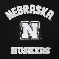 Women's Pro Standard  Black Nebraska Huskers Pearl Cropped Pullover Sweatshirt