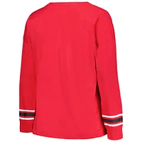 Women's Profile Scarlet Nebraska Huskers Plus Triple Script Scoop Neck Long Sleeve T-Shirt