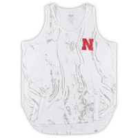 Women's Profile White Nebraska Huskers Plus Marble Tank and Shorts Set