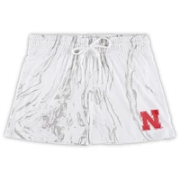 Women's Profile White Nebraska Huskers Plus Marble Tank and Shorts Set