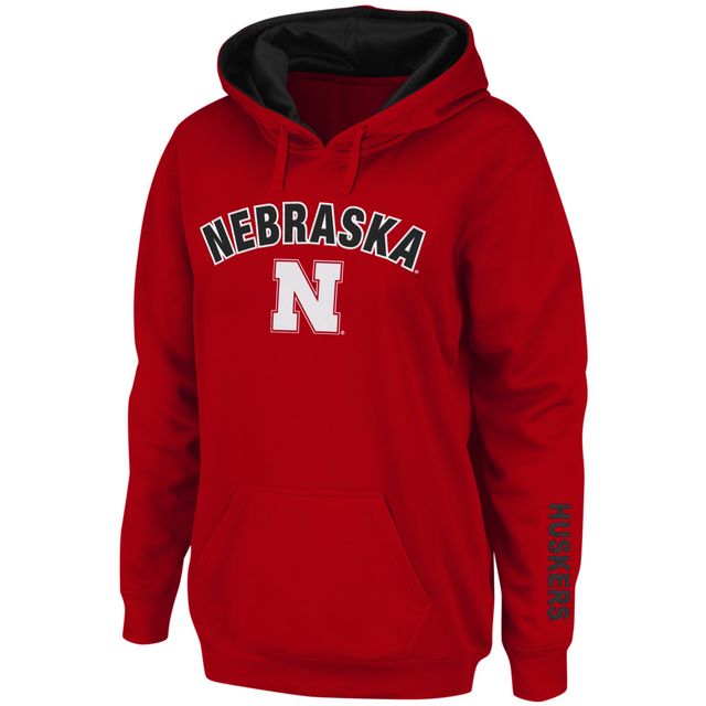 Sweat à capuche Scarlet Nebraska Huskers Arch & Logo 1 pour femme