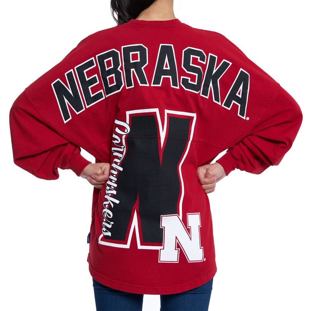 Women's Scarlet Nebraska Huskers Loud n Proud Spirit Jersey T-Shirt