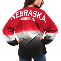 Maillot Femme Scarlet Nebraska Huskers Ombre Long Sleeve Dip-Dyed Spirit