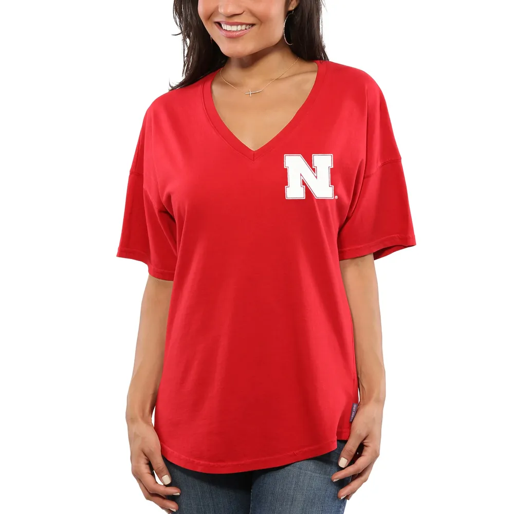 T-shirt oversize en jersey Scarlet Nebraska Huskers Spirit pour femme