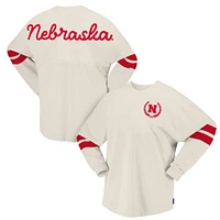 Women's Spirit Jersey Cream Nebraska Huskers Oversized T-Shirt