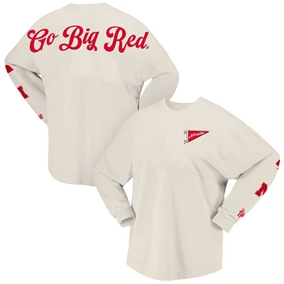 Women's Spirit Jersey Natural Nebraska Huskers Local Long Sleeve T-Shirt