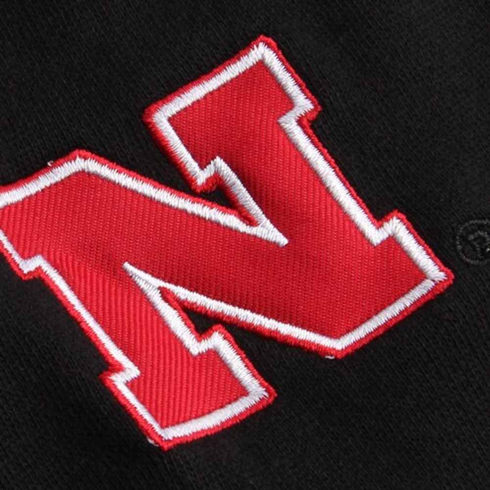 Women's Stadium Athletic Black Nebraska Huskers Arched Name Full-Zip Hoodie