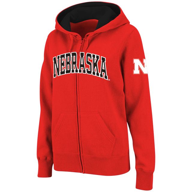 Chandail à capuchon glissière pleine longueur Stadium Athletic Scarlet Nebraska Huskers pour femme