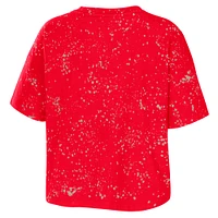 Women's WEAR by Erin Andrews Scarlet Nebraska Huskers Splatter T-Shirt