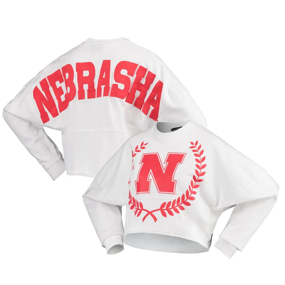 Women's Scarlet Nebraska Huskers Jumbo Print Spirit Jersey Long