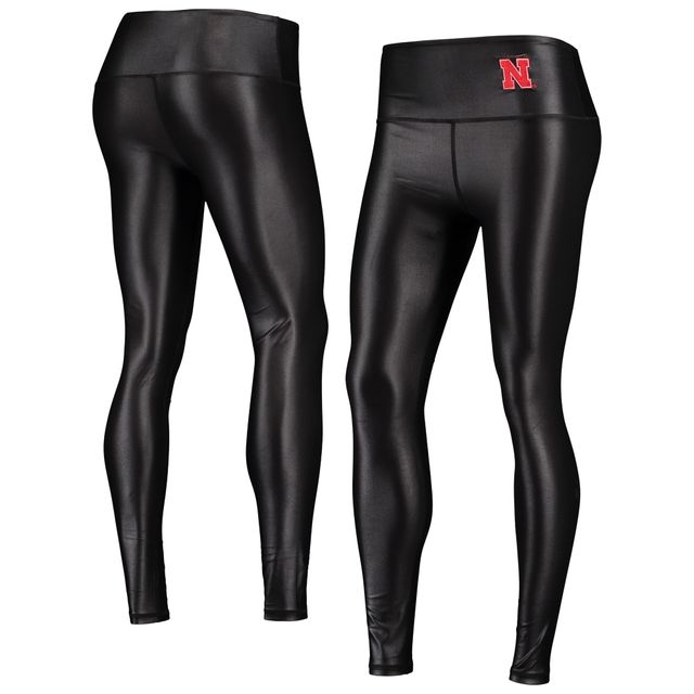 Leggings Nebraska Huskers Shine Liquid Noir ZooZatz pour femmes