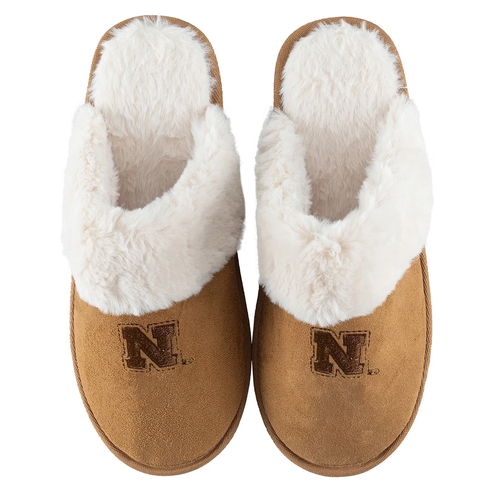 Chaussons en fausse fourrure ZooZatz Nebraska Huskers pour femmes