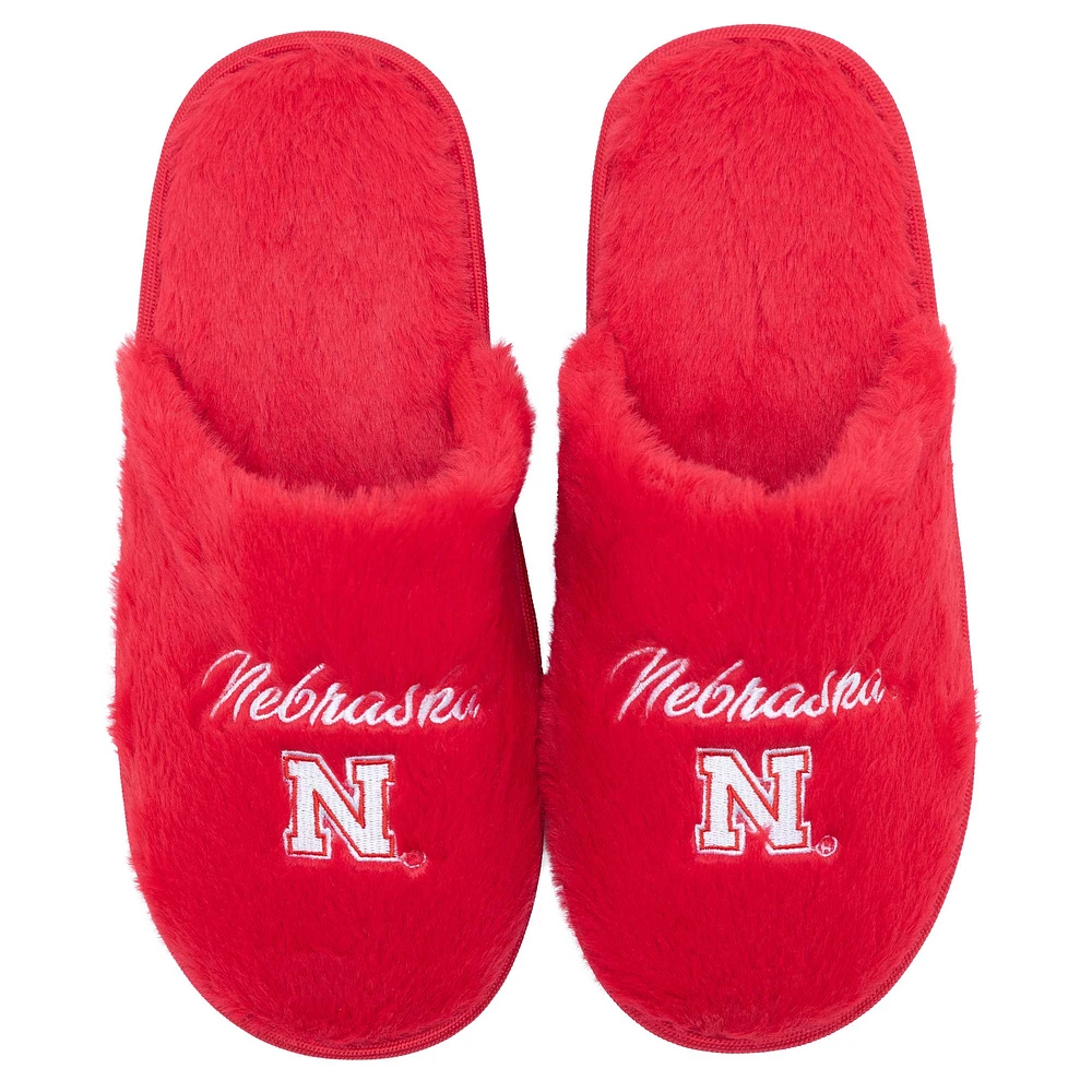 ZooZatz Nebraska Huskers Team Pantoufles en fausse fourrure pour femme