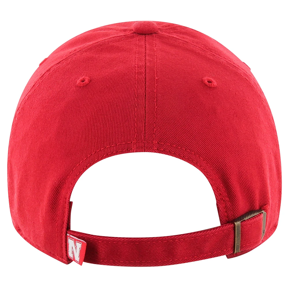 Youth '47 Scarlet Nebraska Huskers Clean Up Adjustable Hat